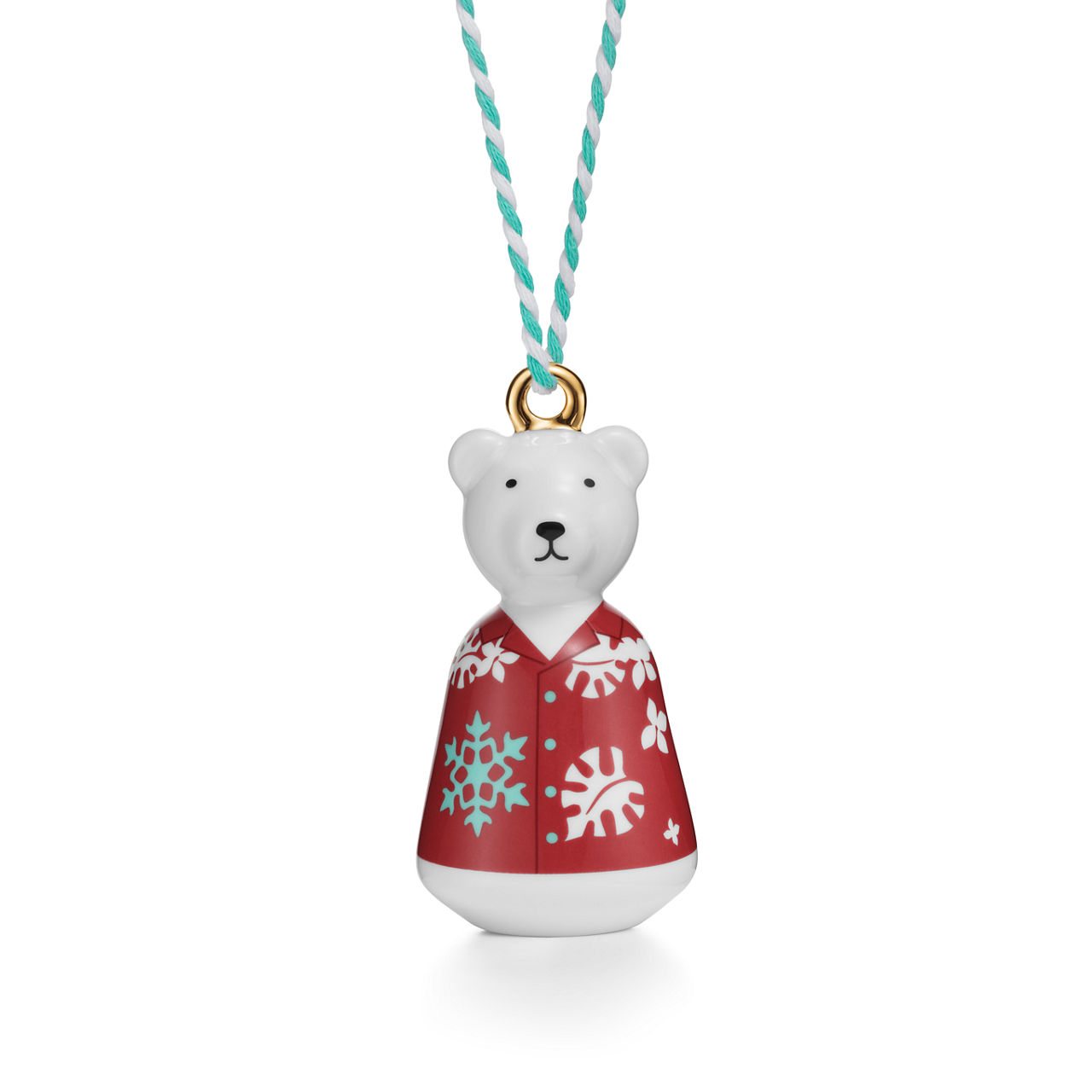 Hawaiian Polar Bear Ornament in Multicoloured Bone China