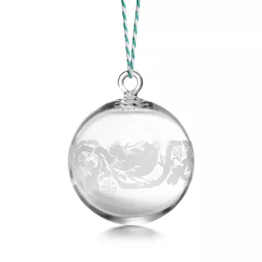 Tiffany Heritage:Etched Ornament in Crystal Glass, 3