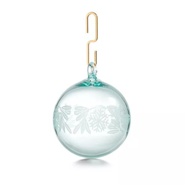 Etched Ornament in Tiffany Blue® Crystal Glass