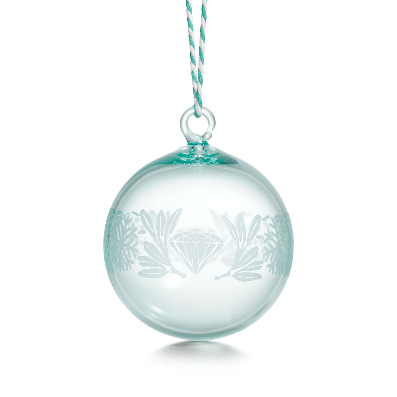 Etched Ornament in Tiffany Blue® Crystal Glass