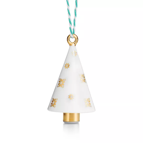 Tree Ornament in Multicolored Bone China