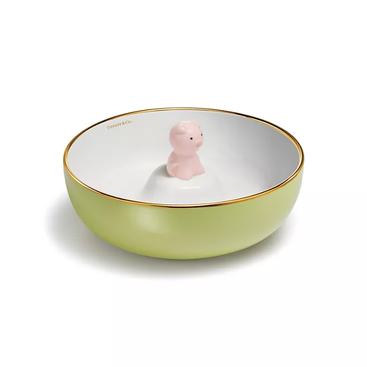 Tiny Tiffany:Suppenschüssel „Schweinchen“ aus Porzellan, 1