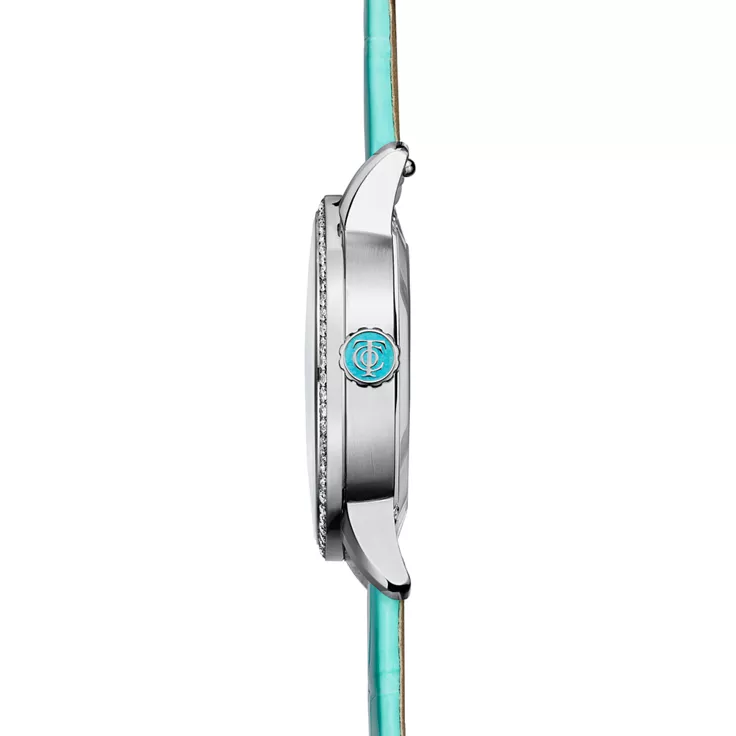 Atlas®:34 mm Moon Phase Mechanical Watch in Stainless Steel with Diamonds, 4