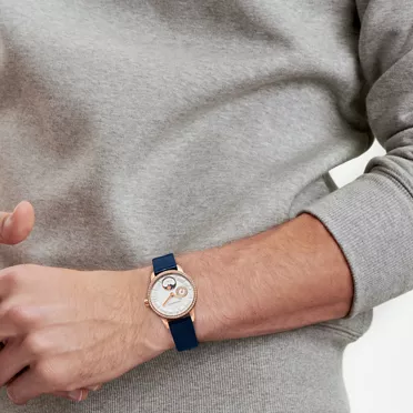 Atlas®:34 mm Moon Phase Mechanical Watch in Rose Gold with Diamonds, 2