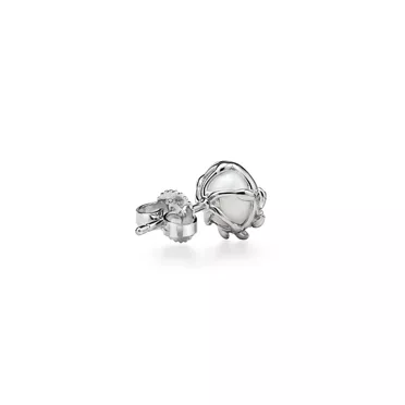 Paloma Picasso®:Olive Leaf Stud Earrings in Sterling Silver with Pearls, 3