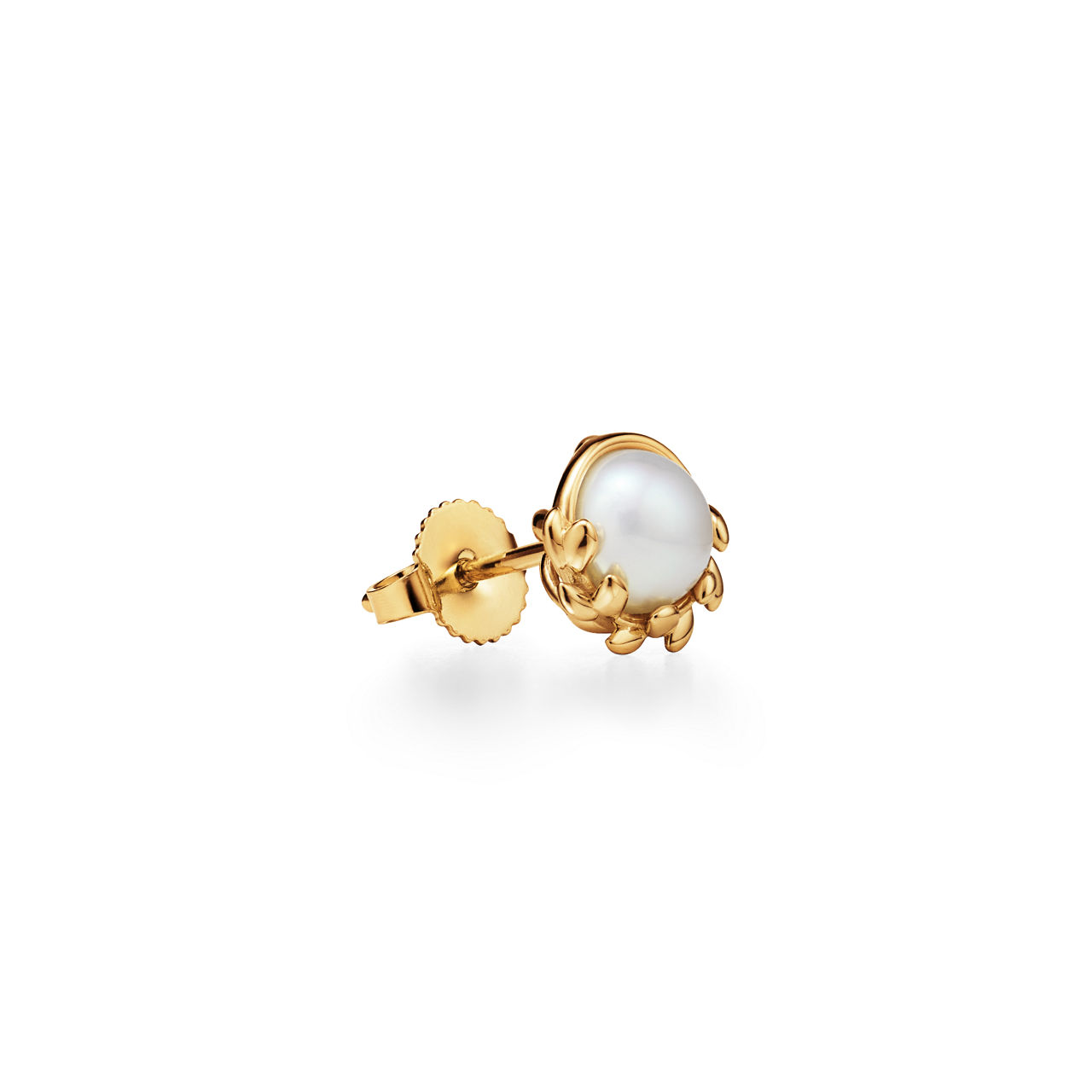 Paloma Picasso®:Olive Leaf Stud Earrings in Yellow Gold with Pearls image number 2