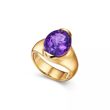 Elsa Peretti&reg;:Fancy Color Ring in Yellow Gold with an Amethyst, 2