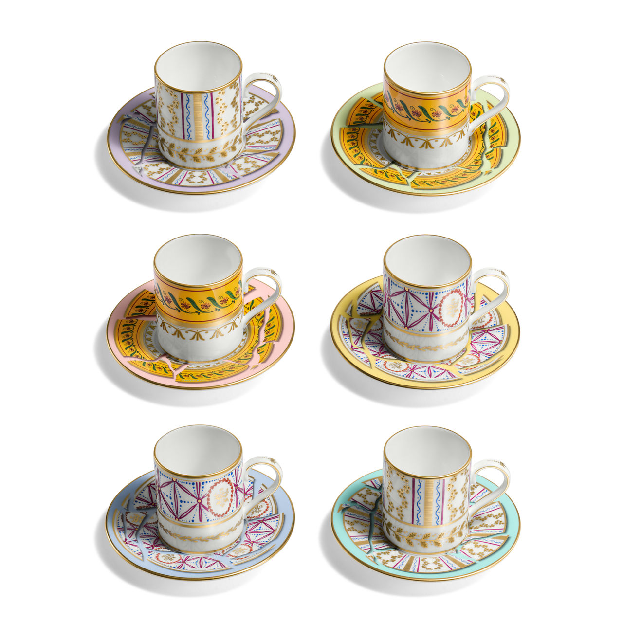 Espresso Cups Set of Six, in Bone China
