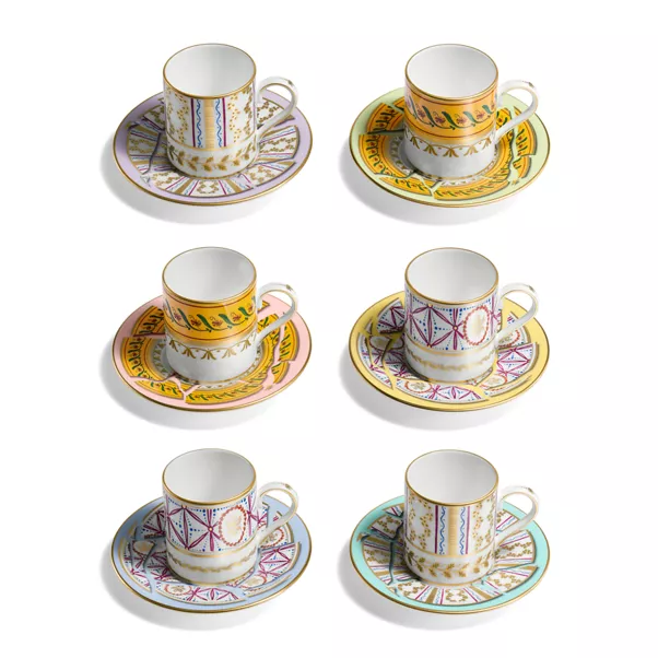 Espresso Cups Set of Six, in Bone China