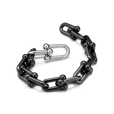 Tiffany HardWear:Large Link Bracelet in Titanium and White Gold, 3
