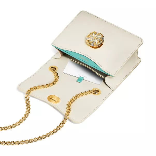 Small Ribbons Shoulder Bag in White Leather