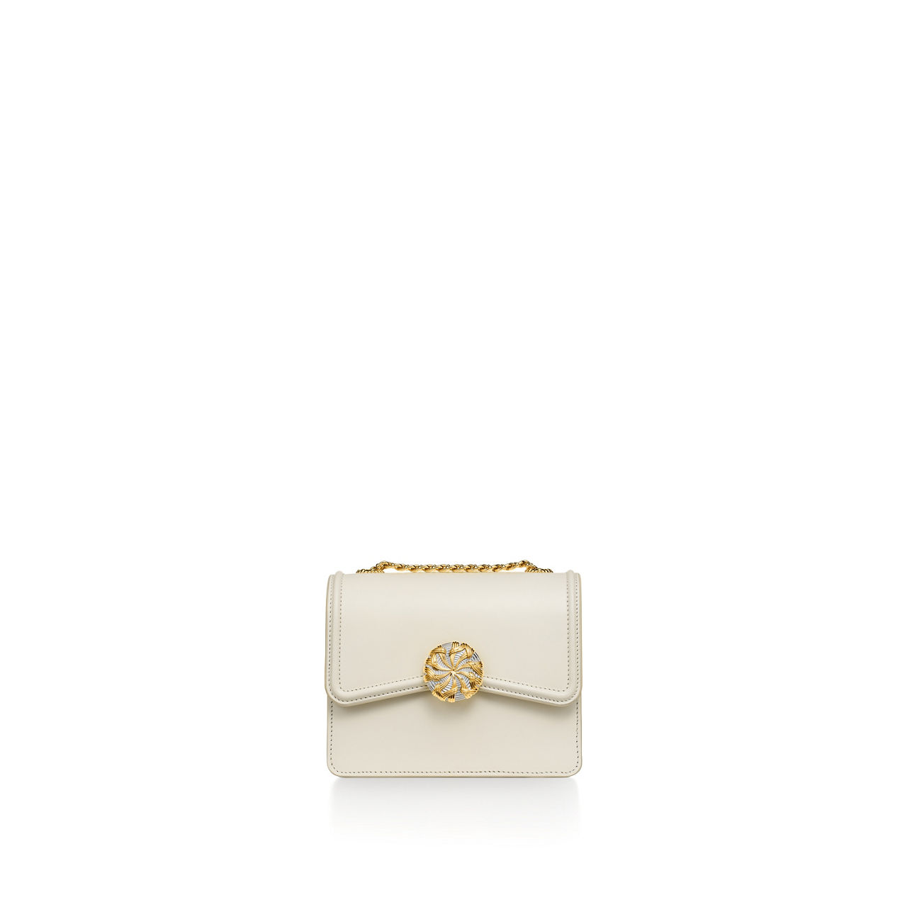 Small Ribbons Shoulder Bag in White Leather