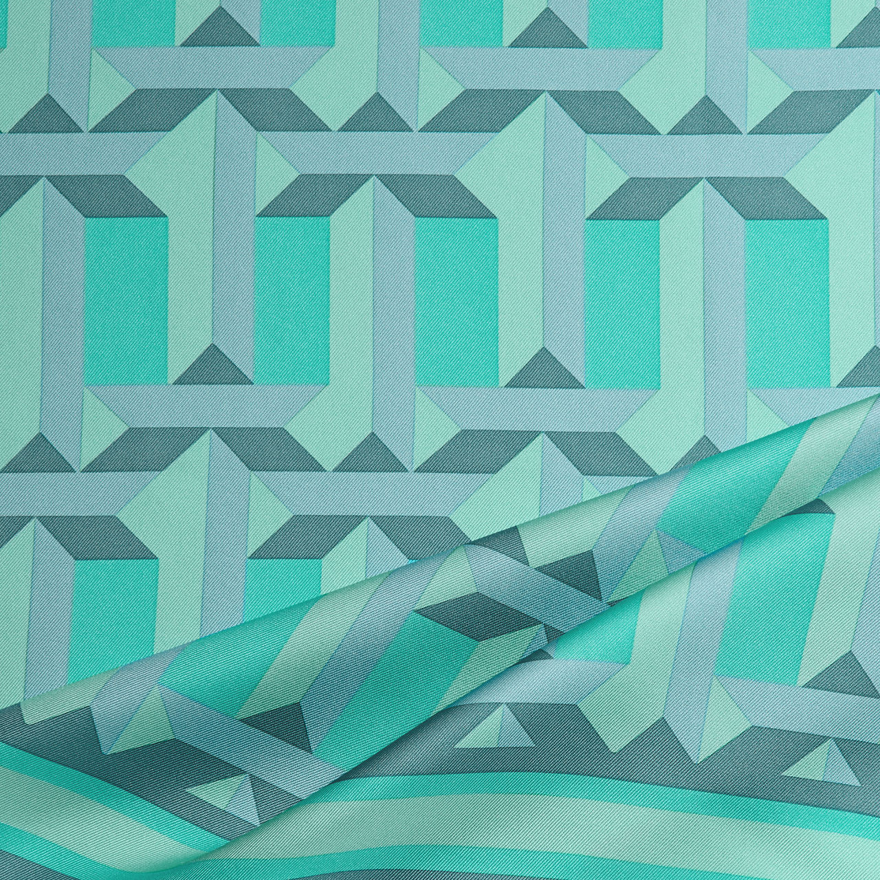 Pañuelo cuadrado True de seda color Tiffany Blue®