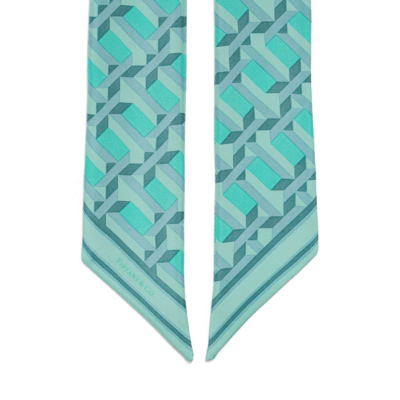 Pañuelo tipo lazo True de seda color Tiffany Blue®
