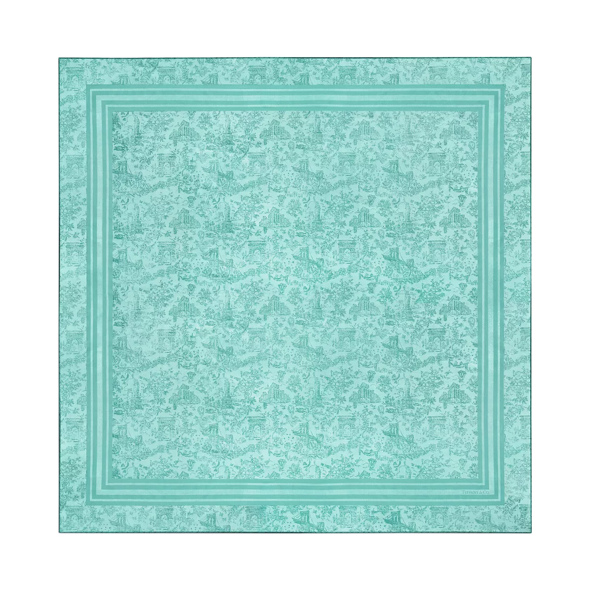 스톨, 티파니 블루 실크 및 울