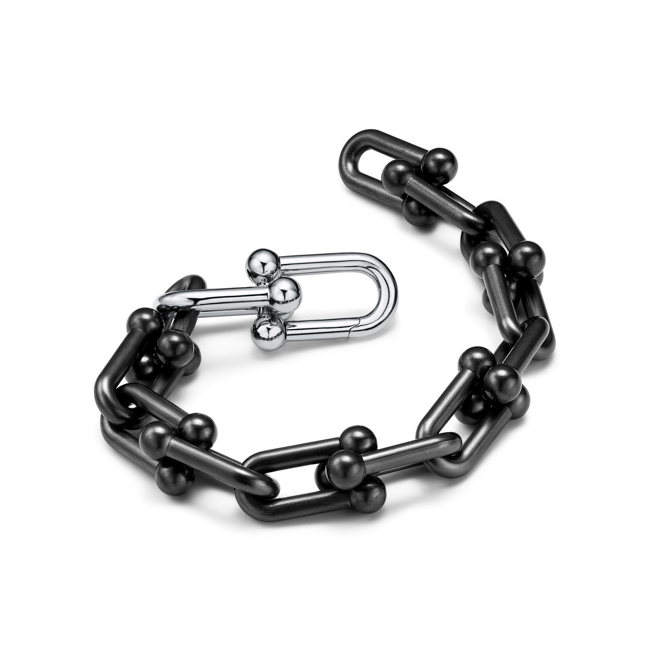 Tiffany HardWear:Pulsera de eslabones grandes de titanio y oro blanco imagen número 3