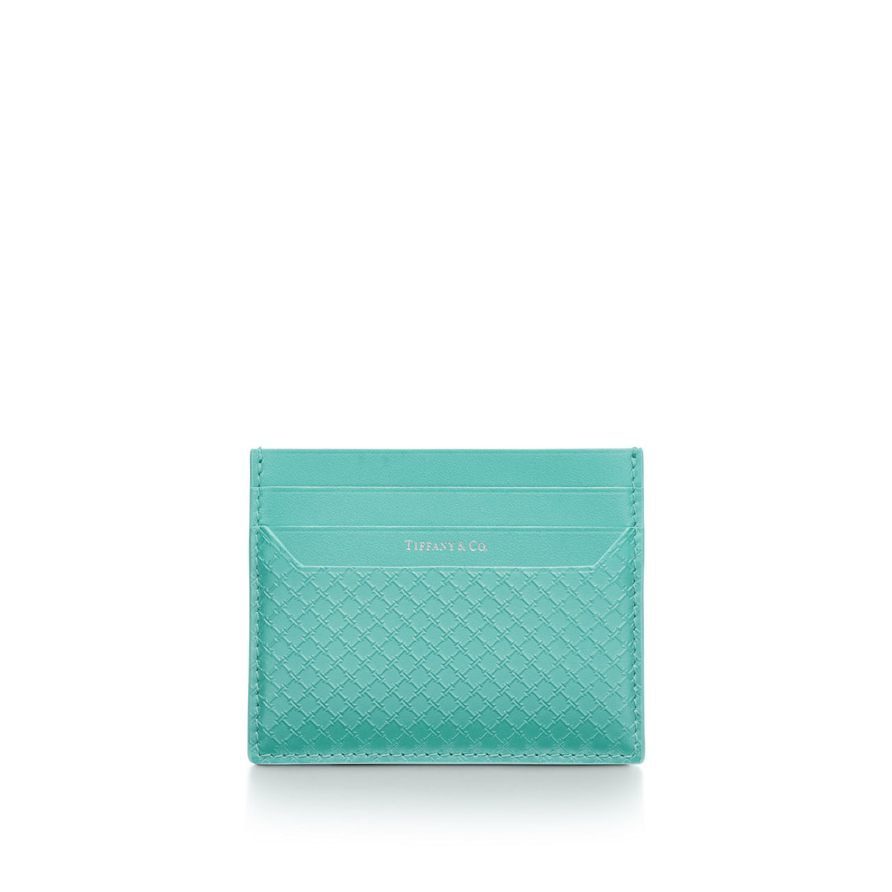 Tiffany T:Square Card Case in Vivid Tanzanite Blue Leather image number 0