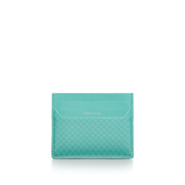 Tiffany T:Square Card Case in Vivid Tanzanite Blue Leather