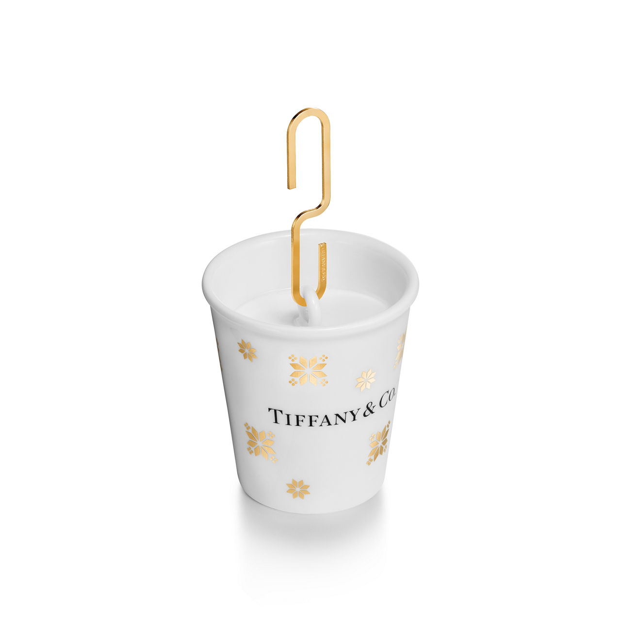 Paper Cup Snowflake Ornament in Gold-coloured Bone China