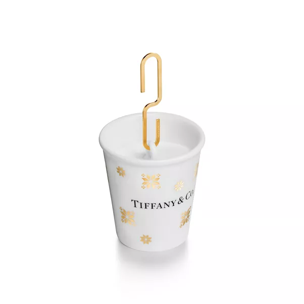Paper Cup Snowflake Ornament in Gold-coloured Bone China