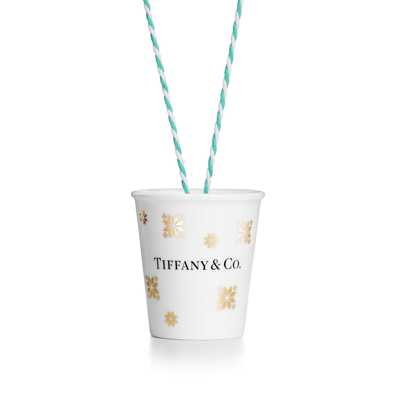 Paper Cup Snowflake Ornament in Gold-coloured Bone China