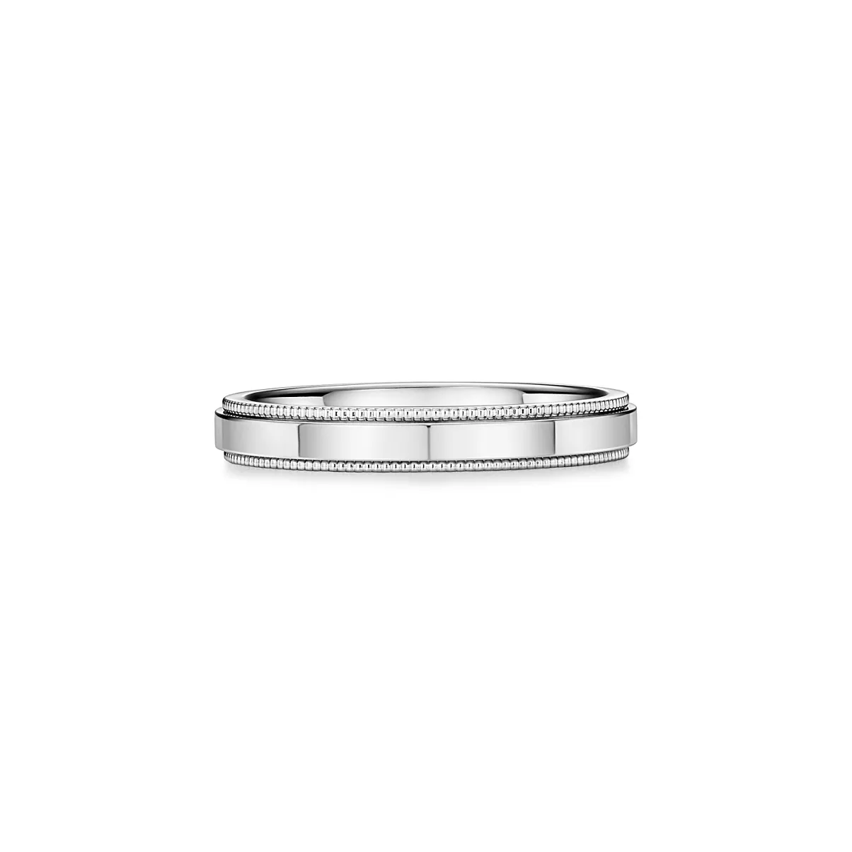 Fedina milgrain in platino, altezza 3&nbsp;mm