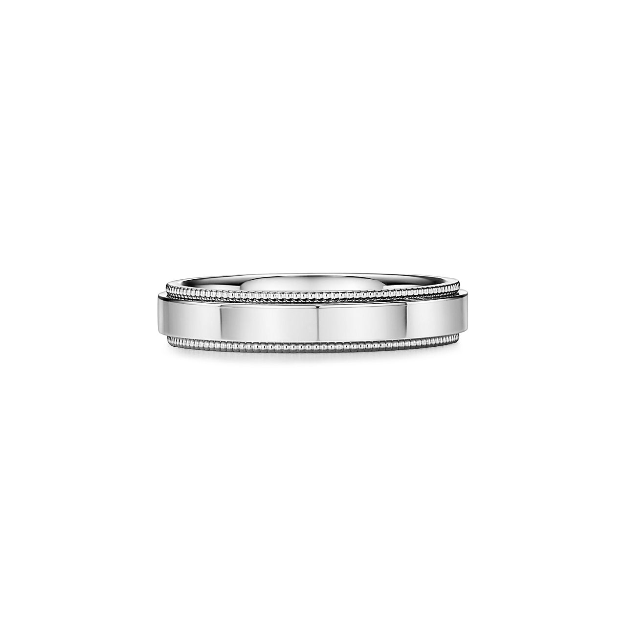 Milgrain-Ehering in Platin, 4 mm breit