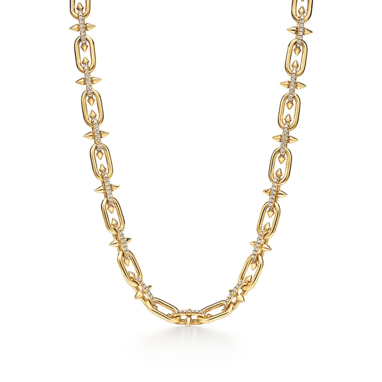 Collar de oro amarillo con diamantes