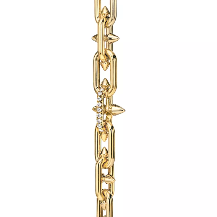 Tiffany Titan by Pharrell Williams:Clasp Necklace in Yellow Gold with Diamonds, 5