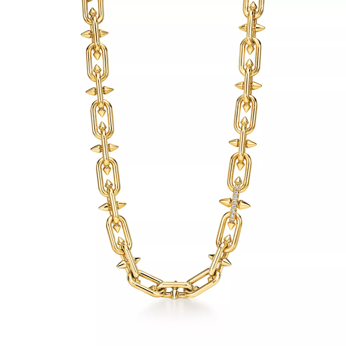 Collier &agrave; fermoir en or jaune 18&nbsp;carats et diamants