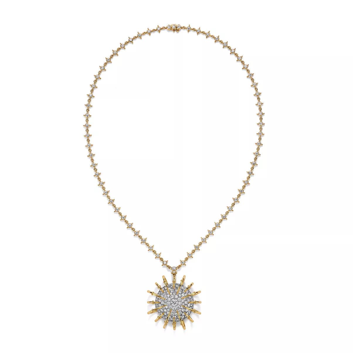 Pendant in Gold and Platinum with Diamonds