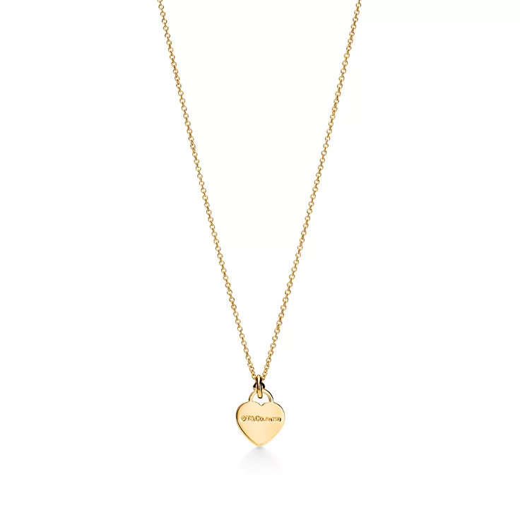 Return to Tiffany®:Mini Heart Tag Pendant in Yellow Gold with a Diamond, 4