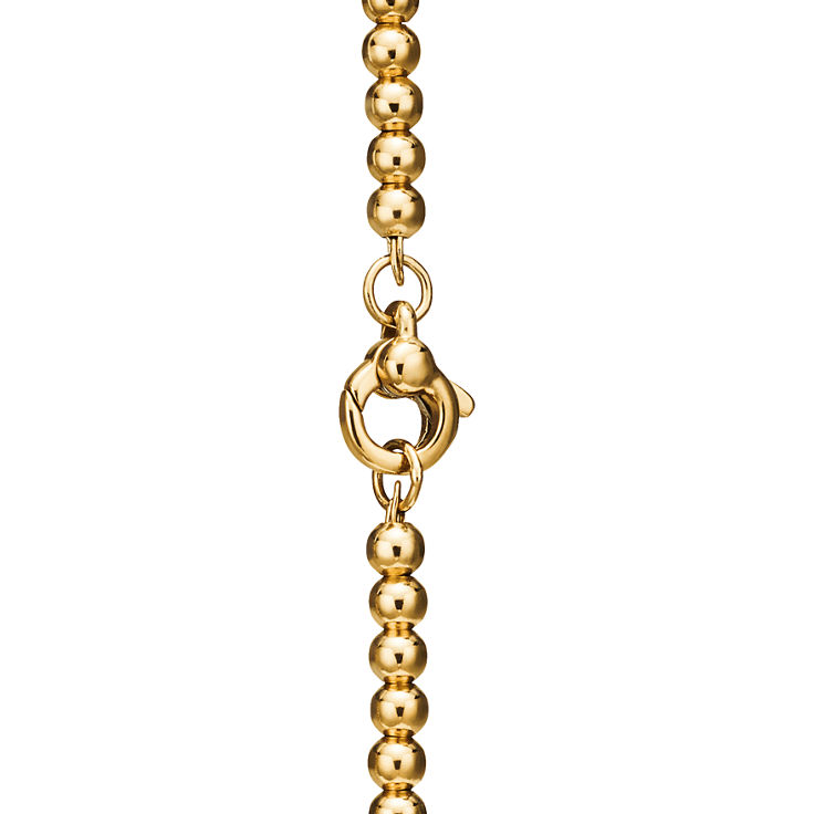 Return to Tiffany™:Mini Heart Tag Bead Bracelet in Yellow Gold image number 4