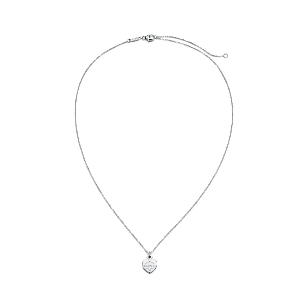 Return to Tiffany™:Mini Heart Tag Pendant in Sterling Silver with a Diamond image number 3