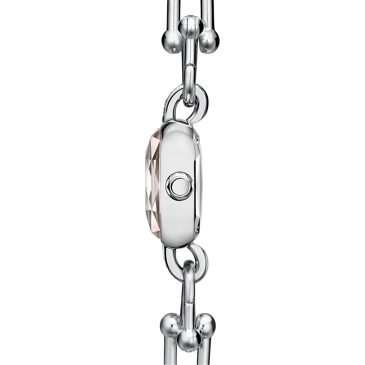 Tiffany HardWear:Watch in Sterling Silver and Diamonds with Pink Mother-of-pearl image number 2