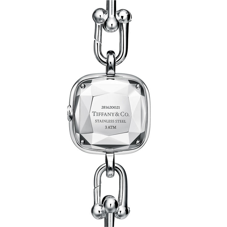 Tiffany HardWear:Watch in Sterling Silver and Diamonds with Pink Mother-of-pearl image number 4