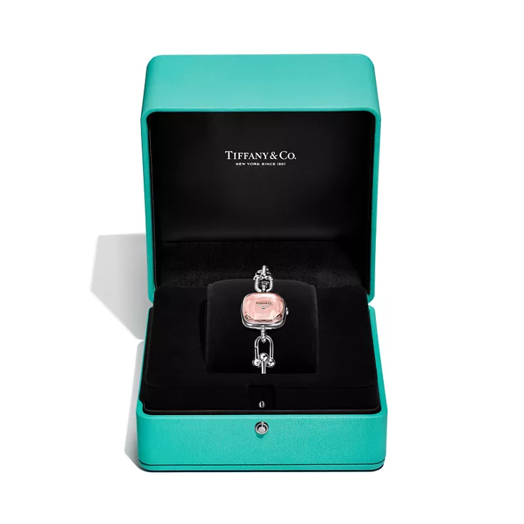 Tiffany HardWear:Watch in Sterling Silver and Diamonds with Pink Mother-of-pearl, 5