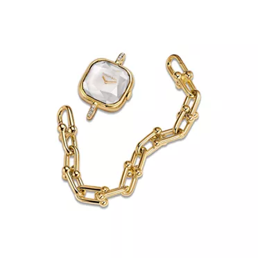 Tiffany HardWear:Watch in Yellow Gold with Diamonds and White Mother-of-pearl, 2