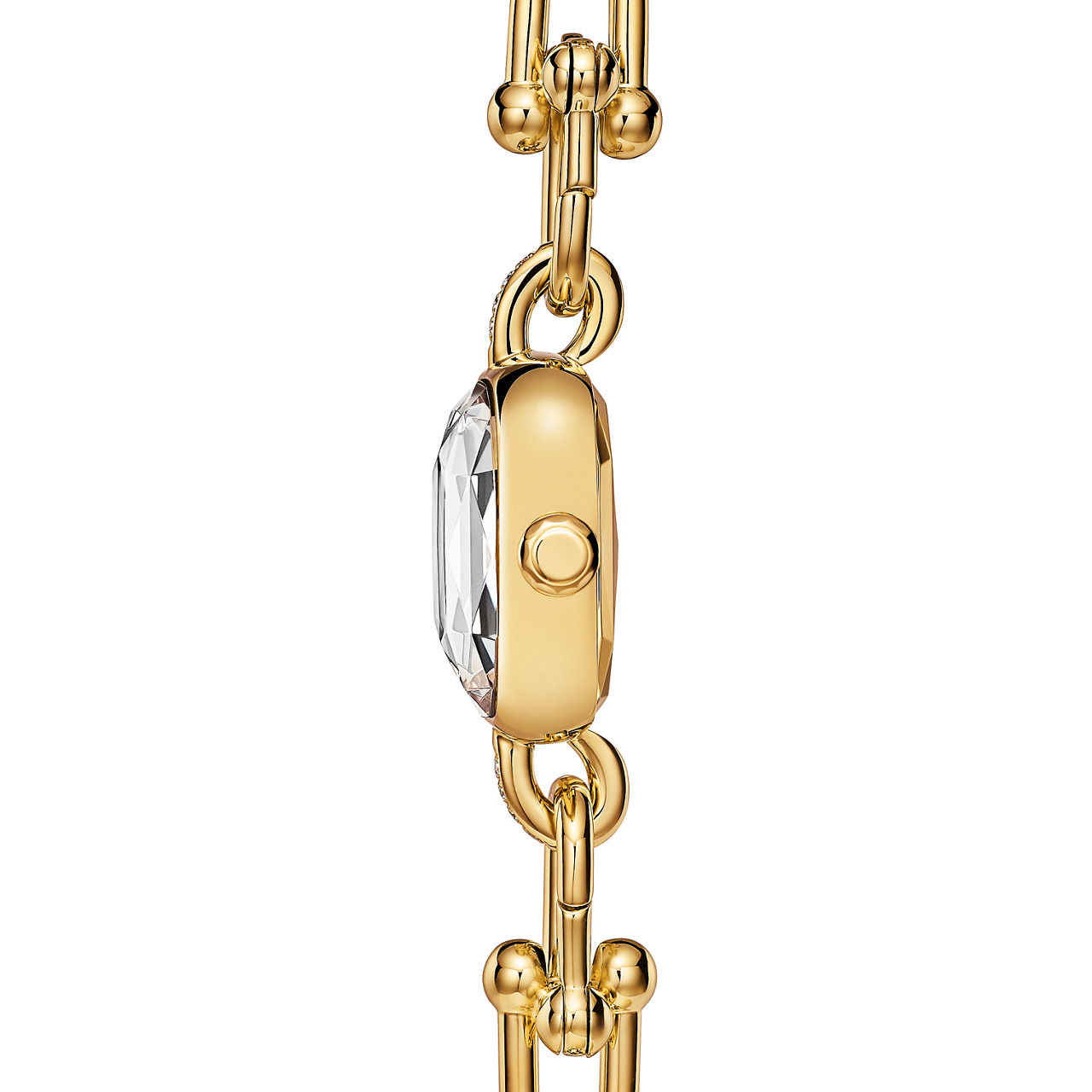 Tiffany HardWear:Watch in Yellow Gold with Diamonds and White Mother-of-pearl image number 3