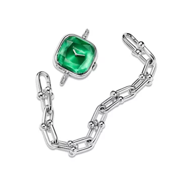 Tiffany HardWear:Uhr in Sterlingsilber und Stahl mit Diamanten, 3