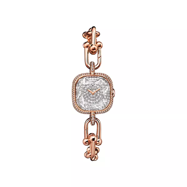 Tiffany HardWear:Watch in Rose Gold with a Pavé Diamond Dial image number 0