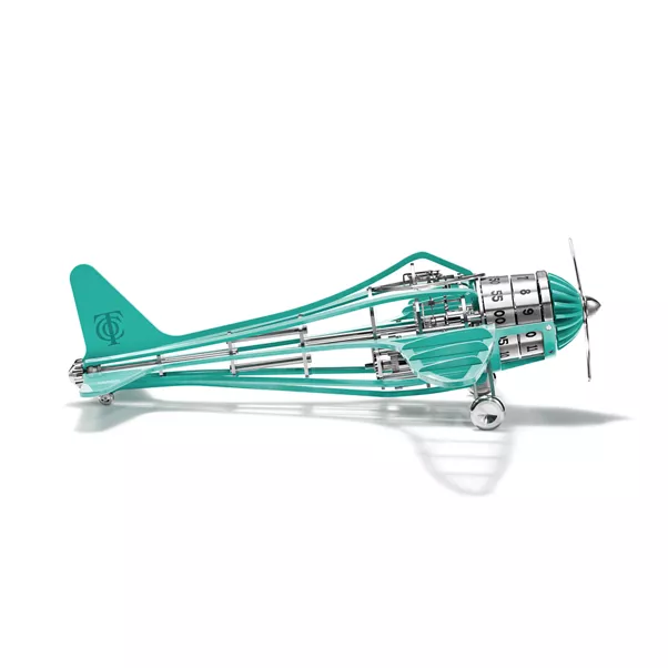 Flugzeuguhr aus Edelstahl mit Lackierung in Tiffany Blue®