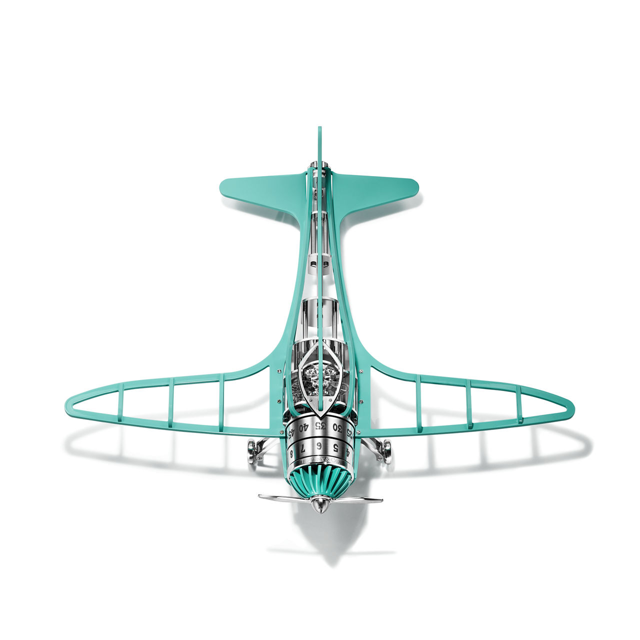 Tiffany Airways:Airplane Clock in Stainless Steel with Tiffany Blue® Paint image number 2