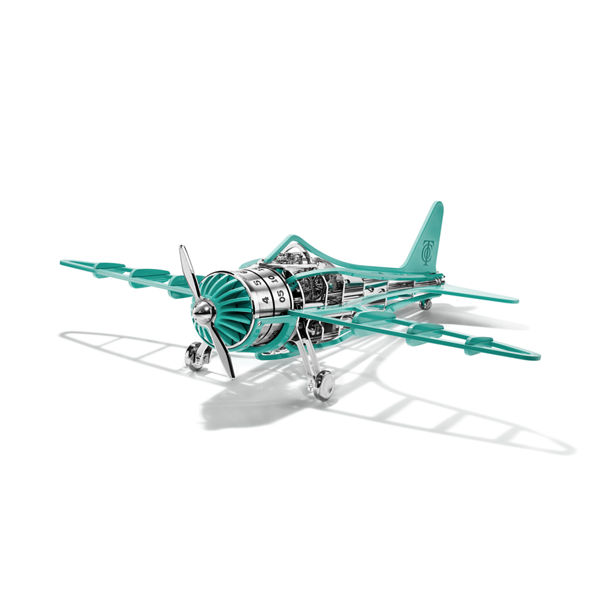 Tiffany Airways:Airplane Clock in Stainless Steel with Tiffany Blue® Paint