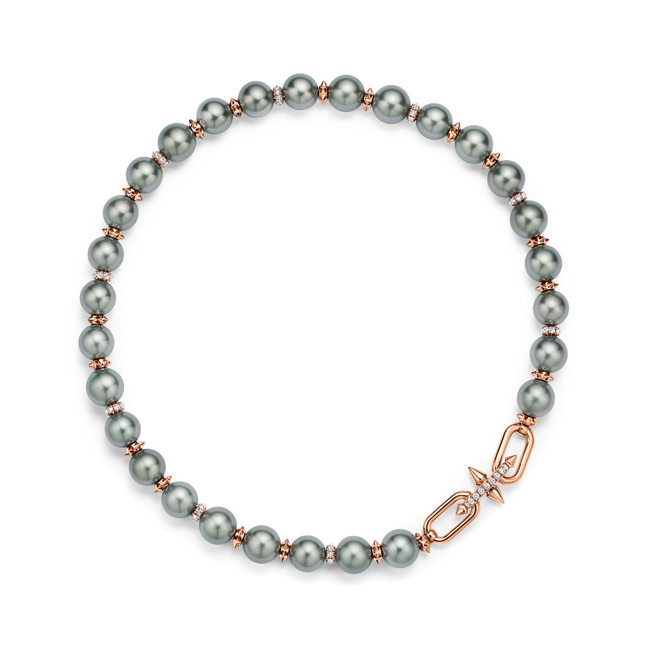 Tiffany Titan by Pharrell Williams:Tahitian Pearl Necklace in Gold with Diamonds image number 3