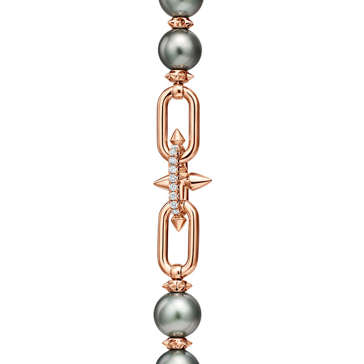 Tiffany Titan by Pharrell Williams:Tahitian Pearl Necklace in Gold with Diamonds image number 5