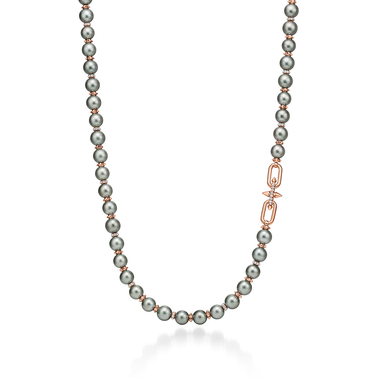 Tiffany Titan by Pharrell Williams:Tahitian Pearl Necklace in Gold with Diamonds image number 0