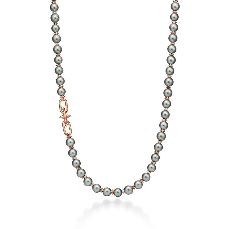 Tiffany Titan by Pharrell Williams:Tahitian Pearl Necklace in Gold with Diamonds image number 4