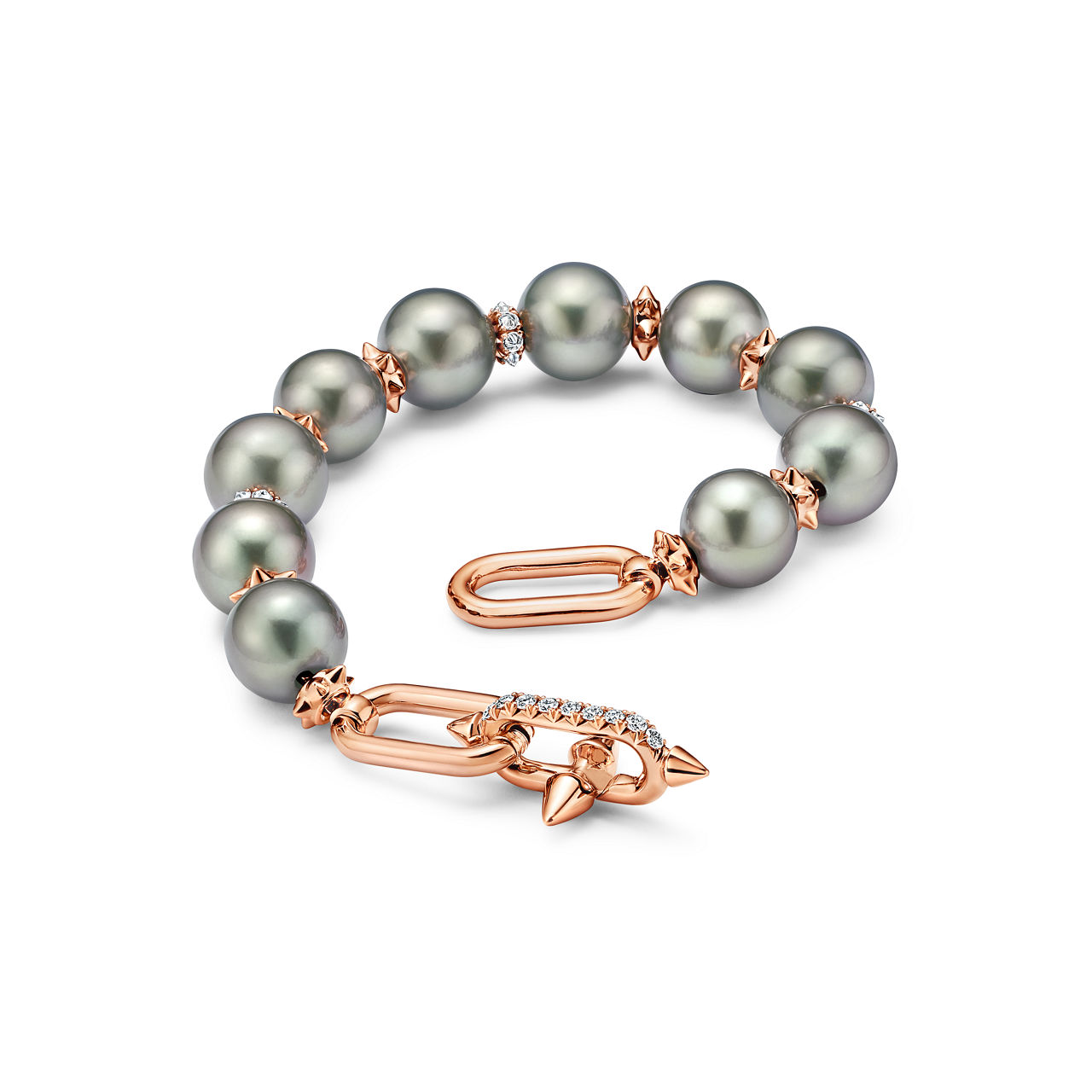 Tiffany Titan by Pharrell Williams:Tahitian Pearl Bracelet in Gold with Diamonds image number 3