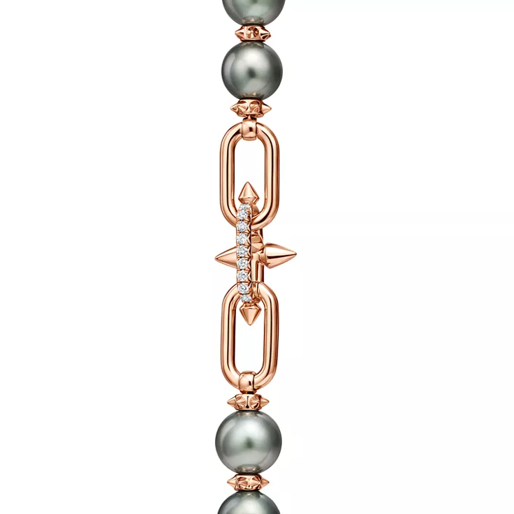 Tiffany Titan by Pharrell Williams:Tahitian Pearl Bracelet in Gold with Diamonds, 5